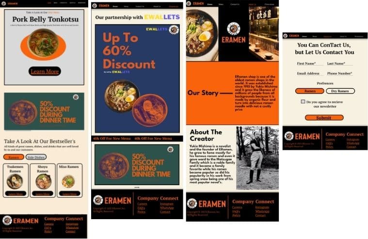 ERamen Landing & Menu Experience
